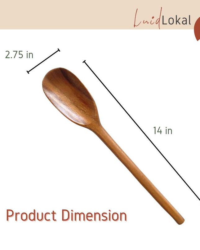 Luid Lokal Long Cooking Spoon Rounded Handle Acacia Wood