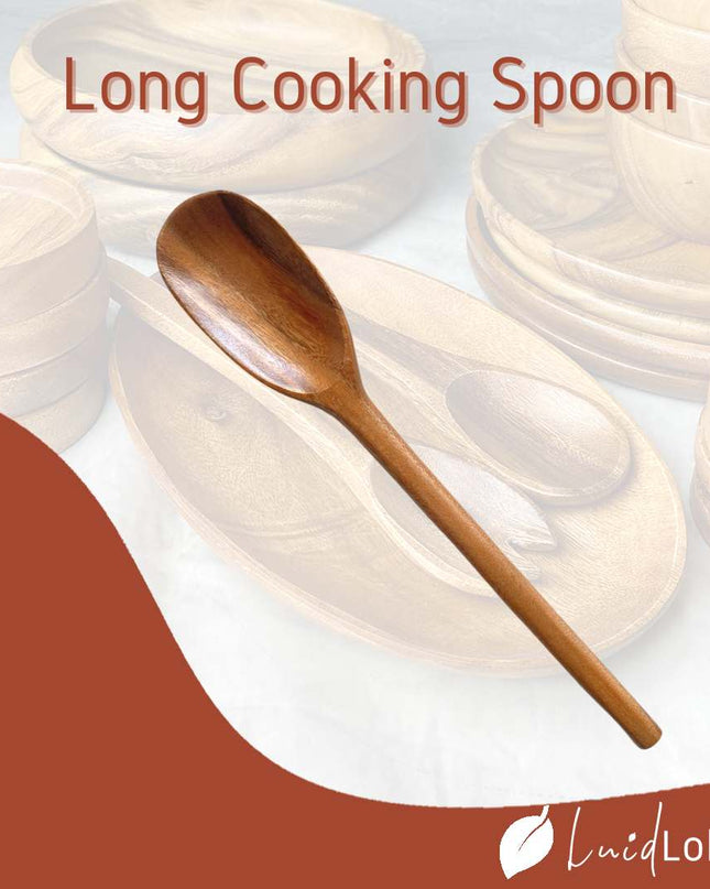 Luid Lokal Long Cooking Spoon Rounded Handle Acacia Wood