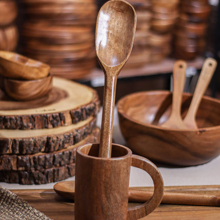 Luid Lokal Long Cooking Spoon Rounded Handle Acacia Wood