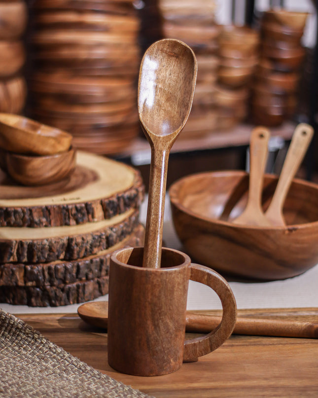 Luid Lokal Long Cooking Spoon Rounded Handle Acacia Wood