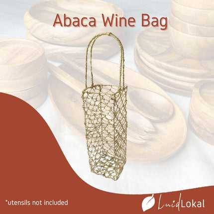 LUID LOKAL ABACA WINE BAG BASKET HOLDER WITH WIRE FRAME