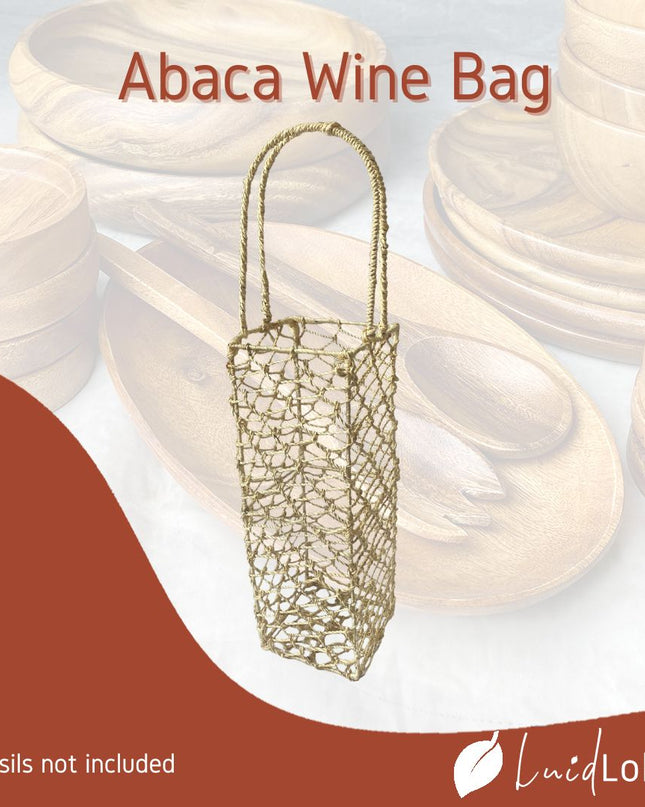 LUID LOKAL ABACA WINE BAG BASKET HOLDER WITH WIRE FRAME