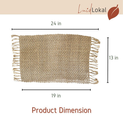 LUID LOKAL ABACA PLACEMAT RECTANGLE DOUBLE WEAVE CHARGER BRAIDED WOVEN ROPE NATURAL ABACA