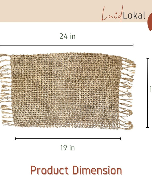 LUID LOKAL ABACA PLACEMAT RECTANGLE DOUBLE WEAVE CHARGER BRAIDED WOVEN ROPE NATURAL ABACA