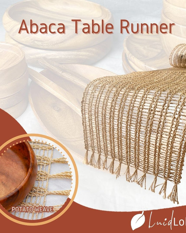 Luid Lokal Abaca Table Runner Potato Weave Handwoven Local Rustic Aesthetic