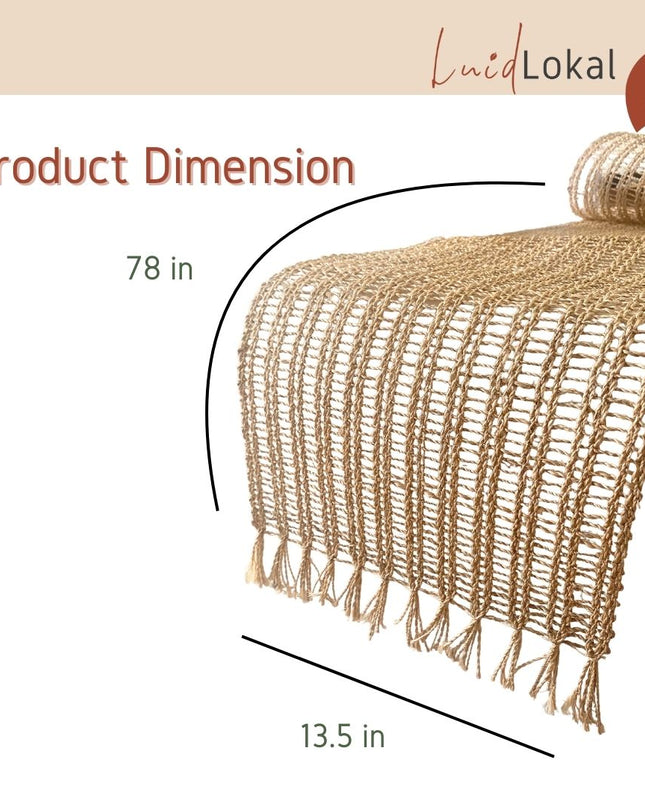 Luid Lokal Abaca Table Runner Potato Weave Handwoven Local Rustic Aesthetic