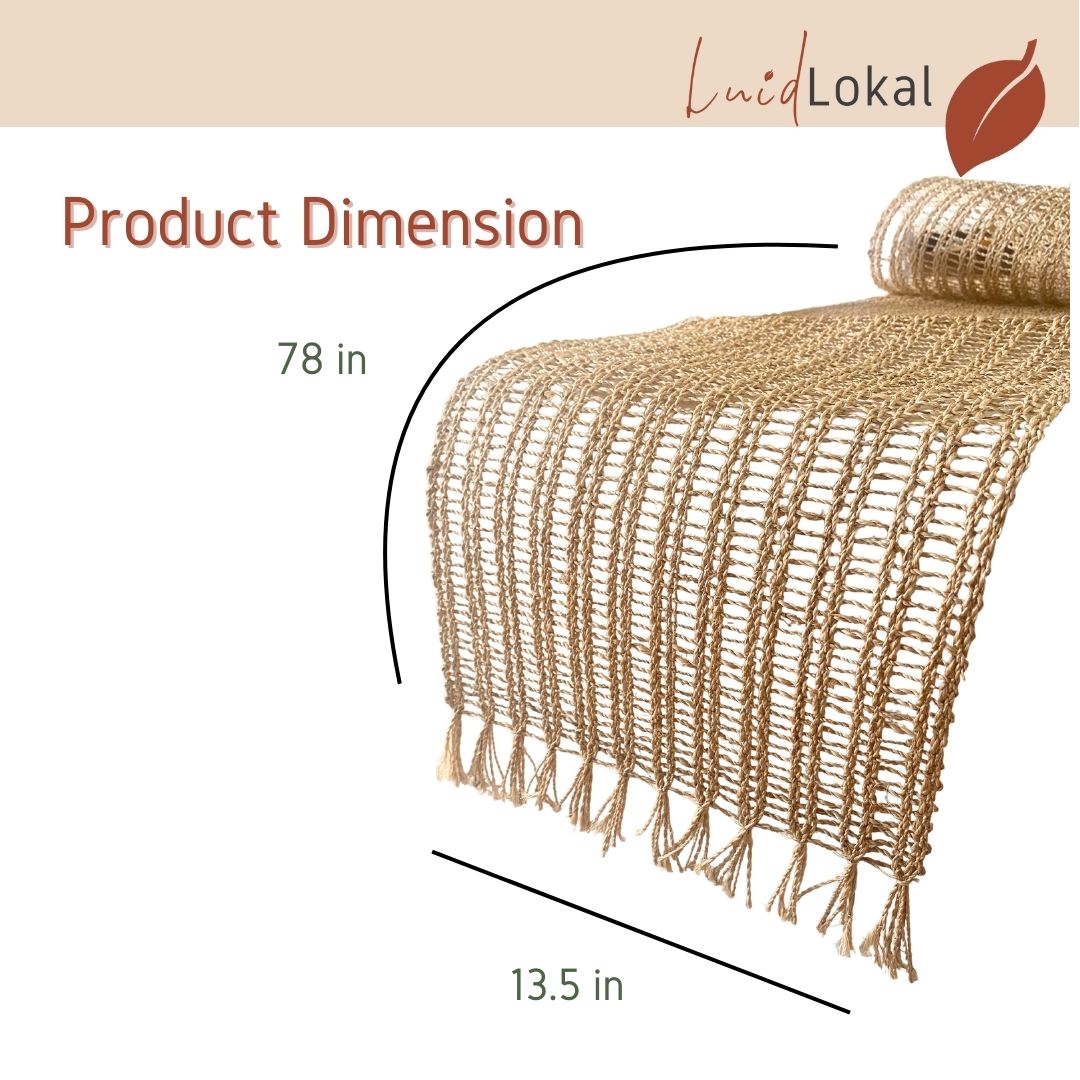 Luid Lokal Abaca Table Runner Potato Weave Handwoven Local Rustic Aesthetic