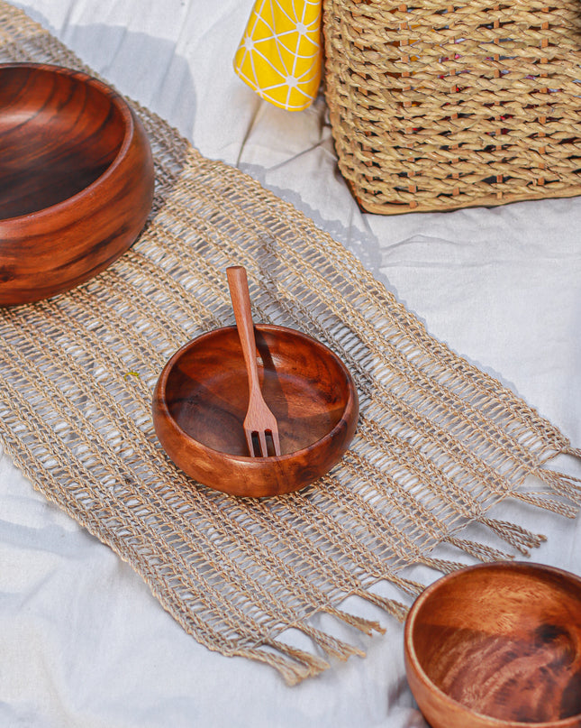 Luid Lokal Abaca Table Runner Potato Weave Handwoven Local Rustic Aesthetic