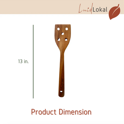 Luid Lokal Utensils Set with Holder Cooking Spoon Serving Spoon Serving Fork Turner Bundle Acacia Wood