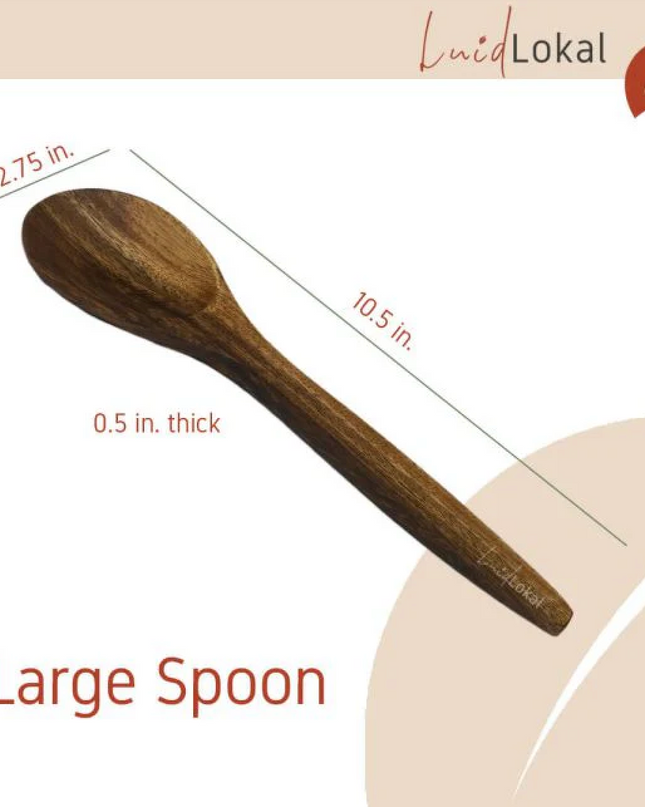Luid Lokal Utensils Set with Holder Cooking Spoon Serving Spoon Serving Fork Turner Bundle Acacia Wood