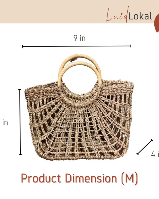 Luid Lokal Acacia Wood Bundle with Abaca Bag Plate Bowl Mug Spoon Fork Set Holiday Wedding Gift