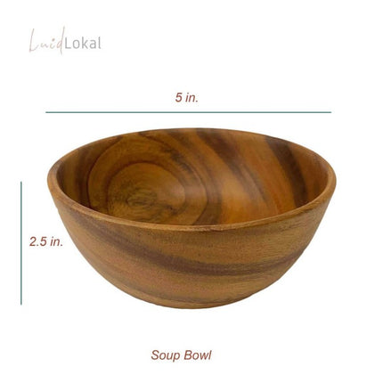 Luid Lokal Acacia Wood Bundle with Abaca Bag Plate Bowl Mug Spoon Fork Set Holiday Wedding Gift