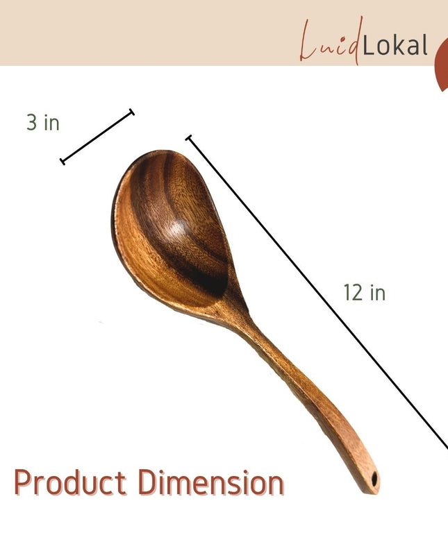 Soup Ladle Serving Spoon Stirring Spoon Long Handle Acacia Wood