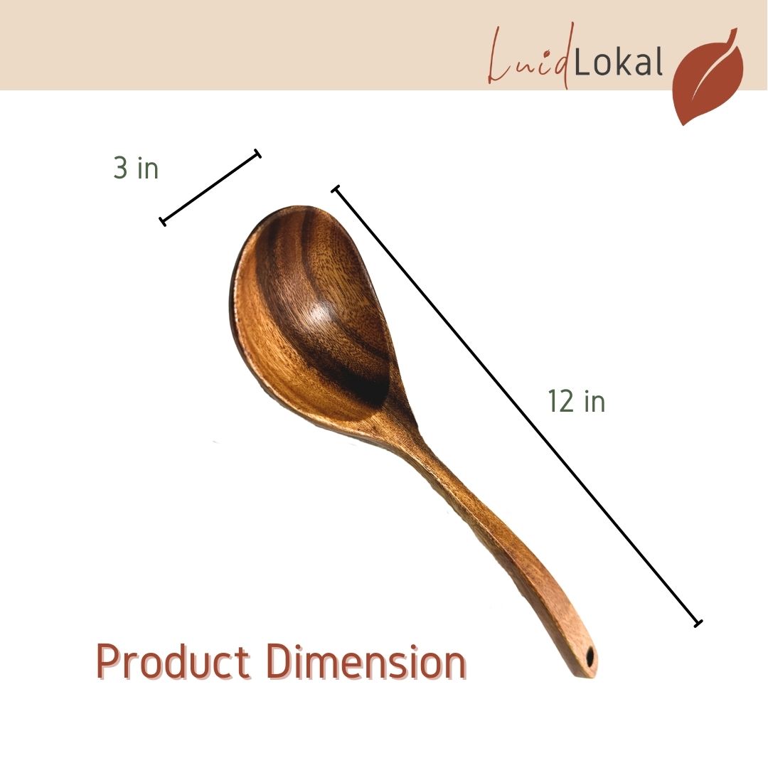 Soup Ladle Serving Spoon Stirring Spoon Long Handle Acacia Wood