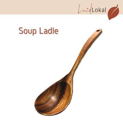 Soup Ladle Serving Spoon Stirring Spoon Long Handle Acacia Wood