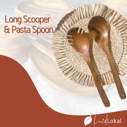 Long Scooper Pasta Spoon Serving Spoon Stirring Spoon Long Handle Acacia Wood