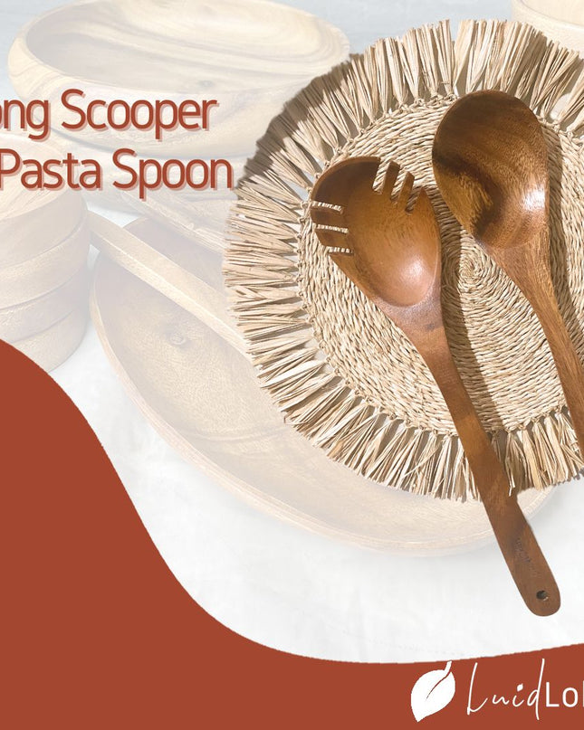 Long Scooper Pasta Spoon Serving Spoon Stirring Spoon Long Handle Acacia Wood