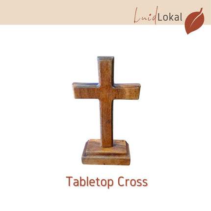 [Pre-order] Luid Lokal Cross Tabletop Standing Display Altar Prayer Room Acacia Wood