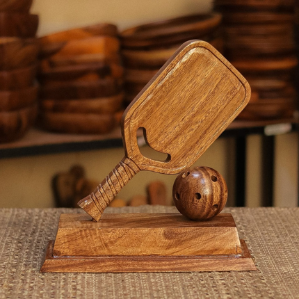 Luid Lokal Pickleball Trophy Display Souvenir 3D Handcrafted Handcarved Acacia Wood