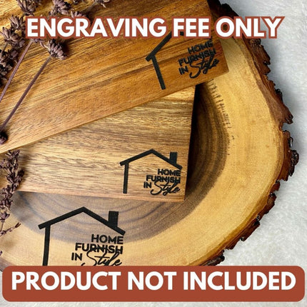 Luid Lokal Add-On Custom Personalized Gift Laser Engraved for Plates Bowls Mugs Acacia Wood
