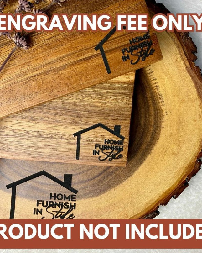 Luid Lokal Add-On Custom Personalized Gift Laser Engraved for Plates Bowls Mugs Acacia Wood