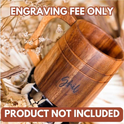 Luid Lokal Add-On Custom Personalized Gift Laser Engraved for Plates Bowls Mugs Acacia Wood
