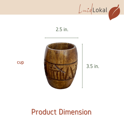 Luid Lokal Standing Barrel and Cups Set Beer Cocktails Juice Mango Wood