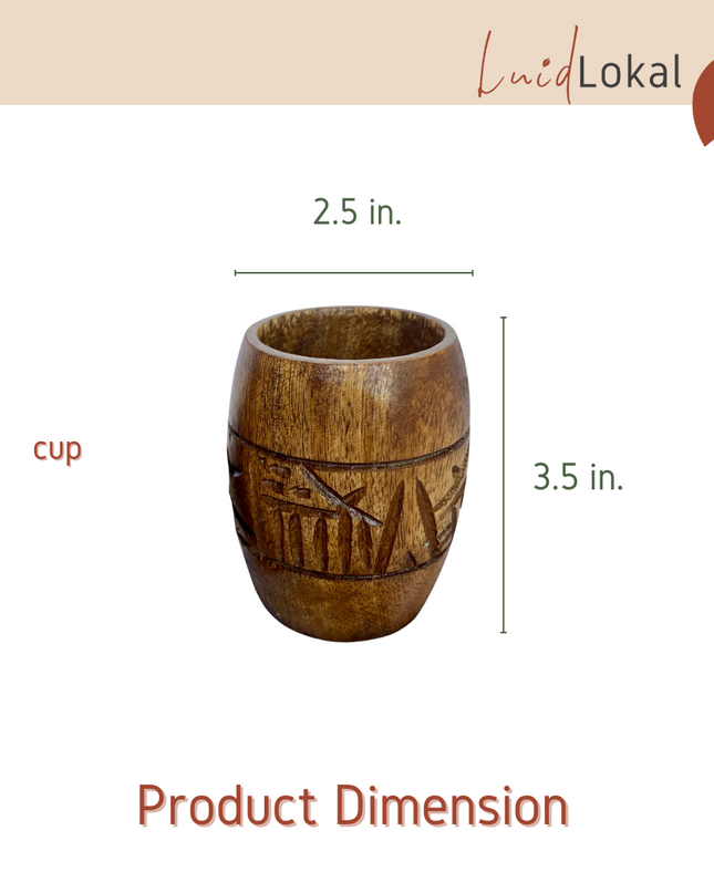 Luid Lokal Standing Barrel and Cups Set Beer Cocktails Juice Mango Wood