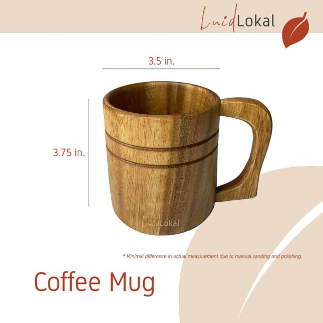 Luid Lokal  Mugs Beer Tankard Straight Coffee Choco Latte Acacia Wood