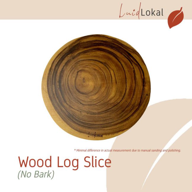 Luid Lokal Rustic Log Slice No Bark Serving Board 10 and 12 inches Acacia Wood