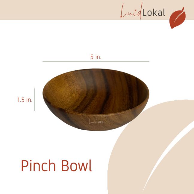 Luid Lokal Pinch Bowl Dip Sauce Salsa Ketchup Acacia Wood