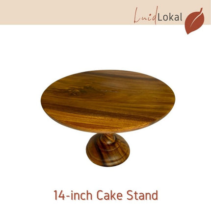 Luid Lokal Wooden Cake Stand 14-inch diameter Acacia Wood