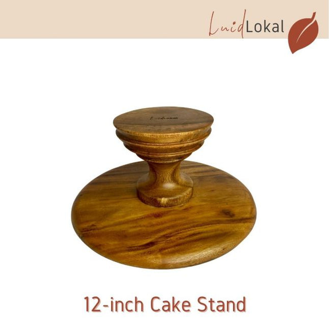 Luid Lokal Wooden Cake Stand 12-inch diameter Acacia Wood