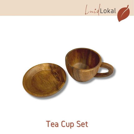 Luid Lokal Tea Cup Set Coffee Espresso Milk Acacia Wood