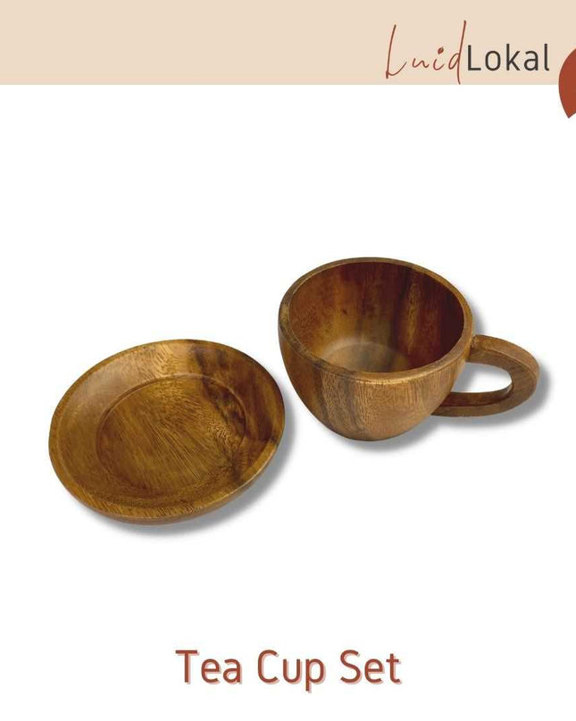 Luid Lokal Tea Cup Set Coffee Espresso Milk Acacia Wood
