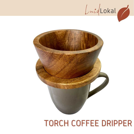 Luid Lokal Torch Coffee Dripper Pour Over with Free Coffee Filter Acacia Wood