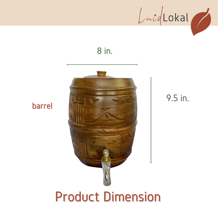Luid Lokal Standing Barrel and Cups Set Beer Cocktails Juice Mango Wood