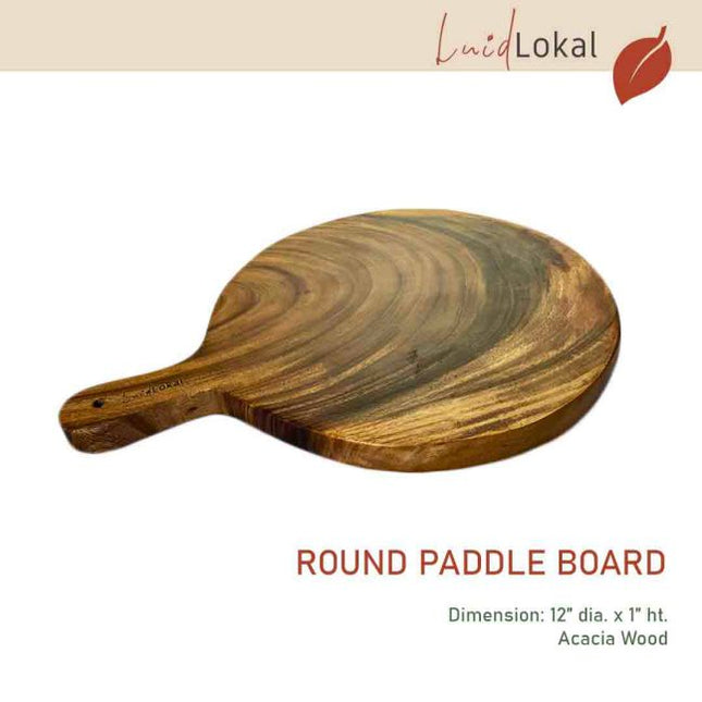 Luid Lokal Round Paddle Board Cutting Board Cheese Board Bread and Crackers Platter