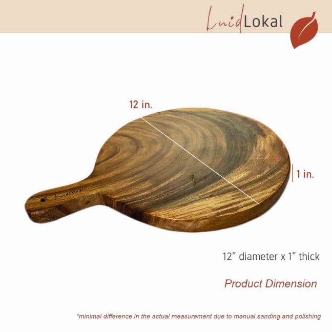 Luid Lokal Round Paddle Board Cutting Board Cheese Board Bread and Crackers Platter