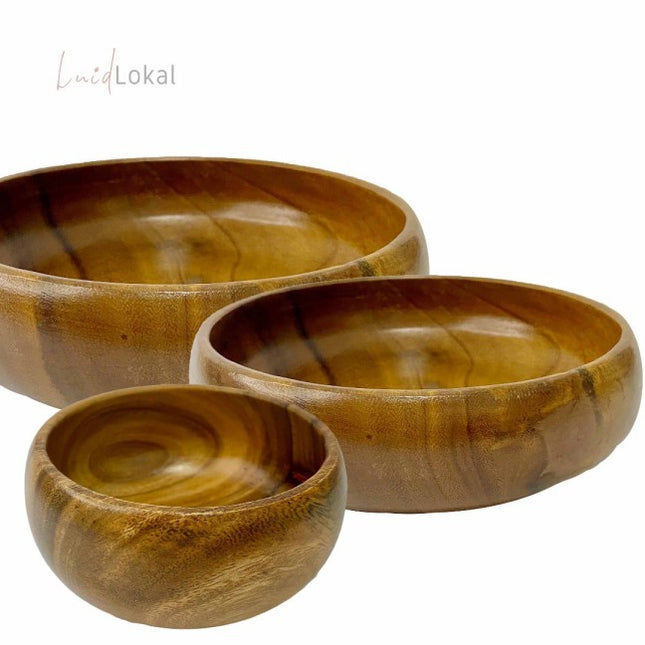 Luid Lokal Calabash Mix Set Bundle Big Small Bowls Acacia Wood