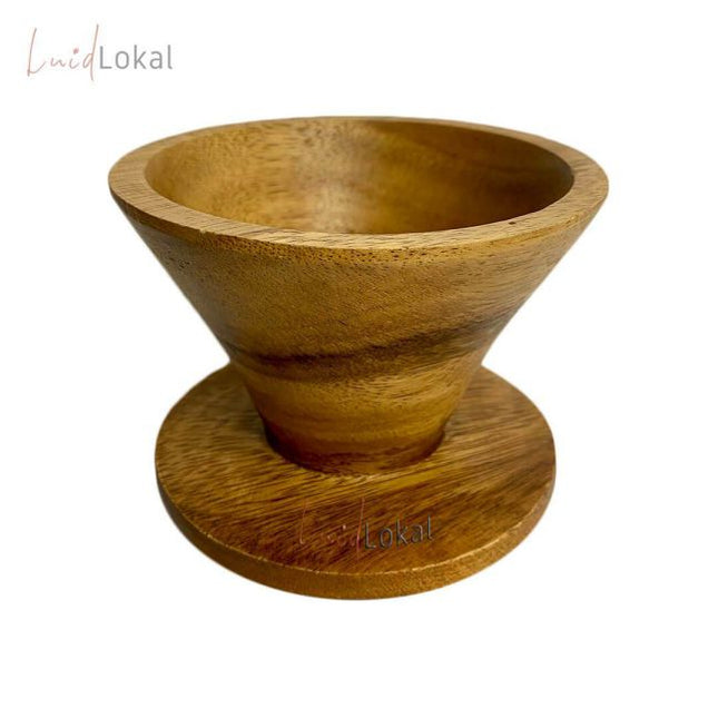 Luid Lokal Coffee Dripper Pour Over with Free Coffee Filter Acacia Wood