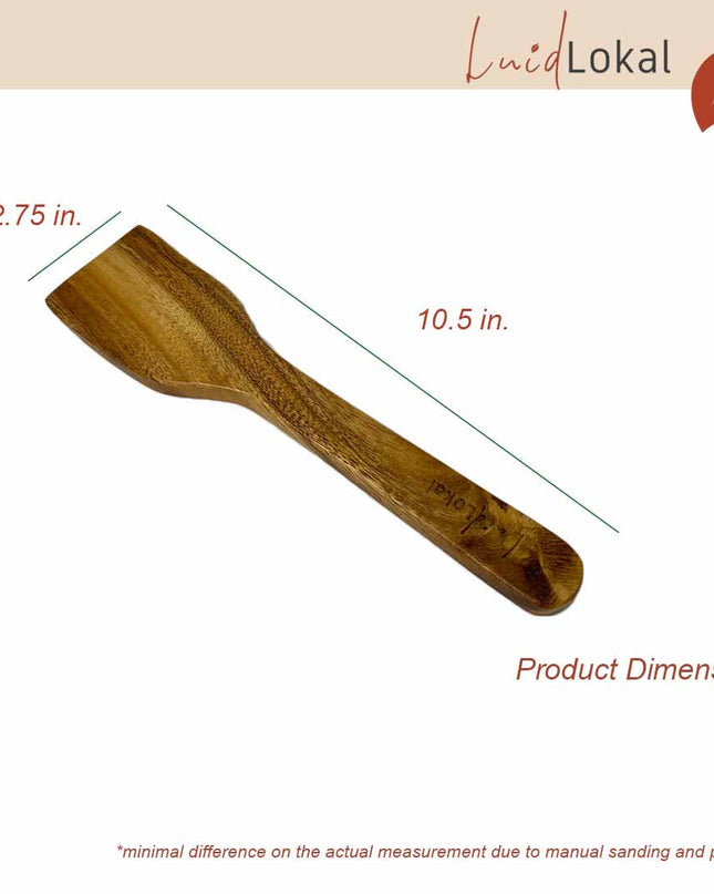 Luid Lokal Kitchen Turner Flat Spatula Scraper Acacia Wood