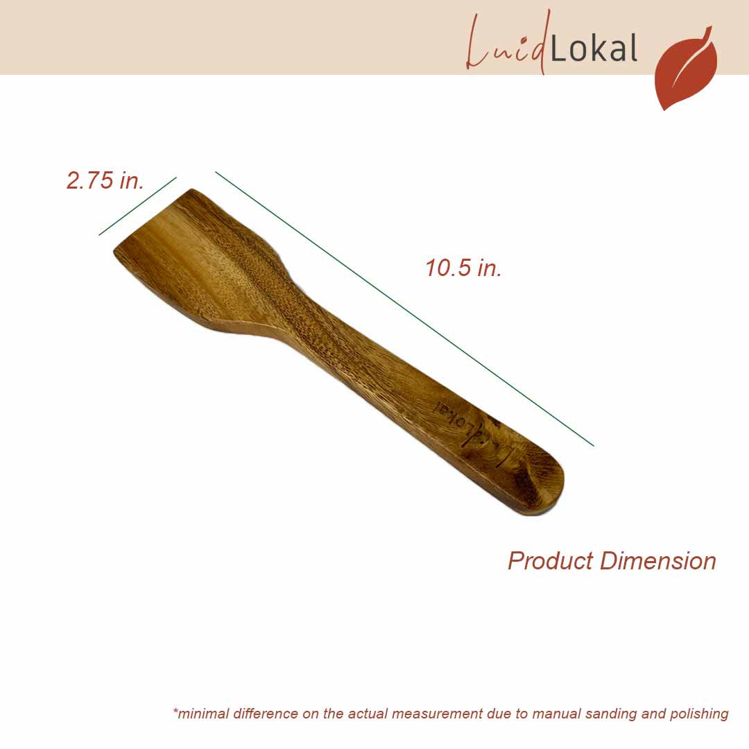 Luid Lokal Kitchen Turner Flat Spatula Scraper Acacia Wood