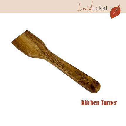 Luid Lokal Kitchen Turner Flat Spatula Scraper Acacia Wood