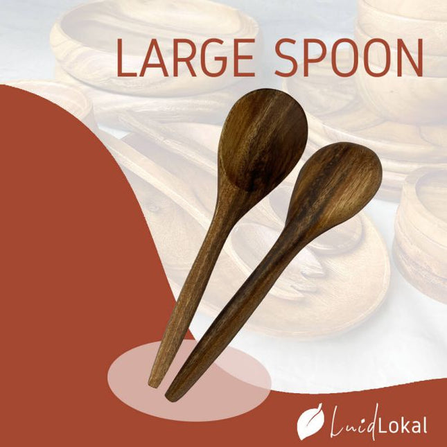 Luid Lokal  Large Serving Spoon Scooper Acacia Wood