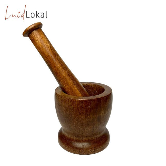 Luid Lokal Mortar and Pestle Grinder Crusher Acacia Wood