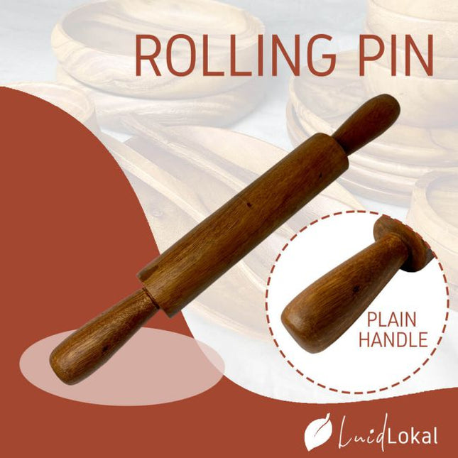Luid Lokal Rolling Pin Long Plain Handle Dough Roller Pastry Bakery Pizza Acacia Wood