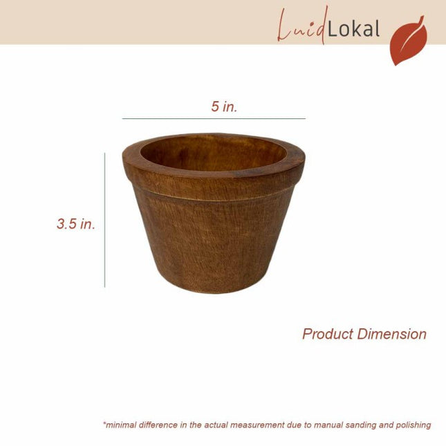 Luid Lokal Tapered Plant Pot Flower Succulent Indoor Planter Acacia Wood