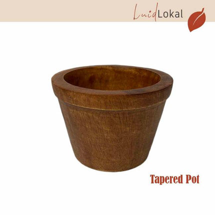 Luid Lokal Tapered Plant Pot Flower Succulent Indoor Planter Acacia Wood