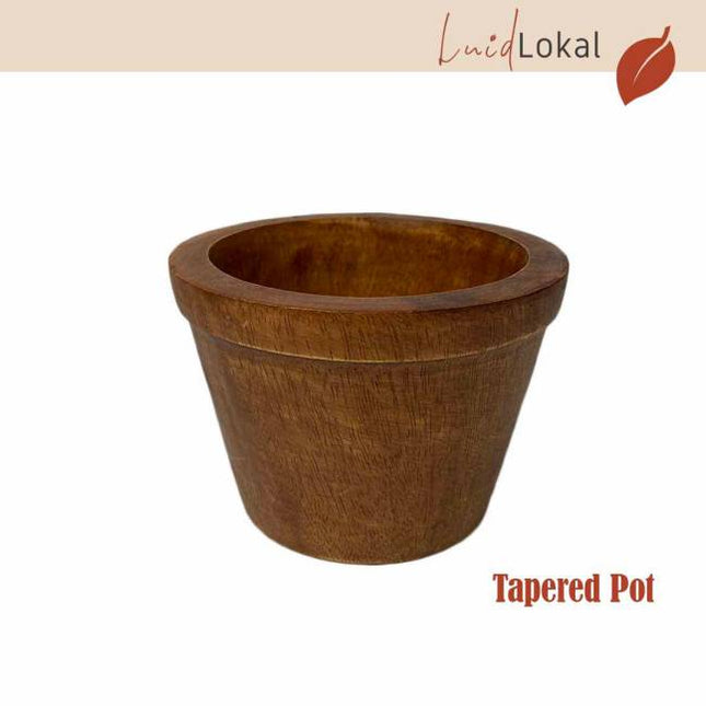 Luid Lokal Tapered Plant Pot Flower Succulent Indoor Planter Acacia Wood